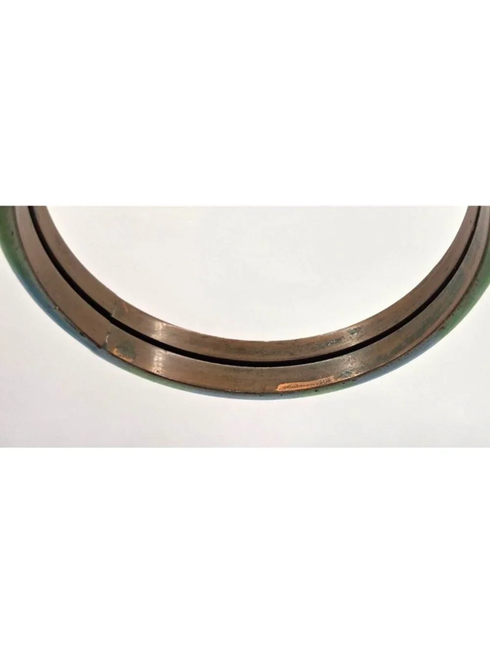 Vintage Blue & Green Cloisonné Bangle Bracelet With Metal Interior